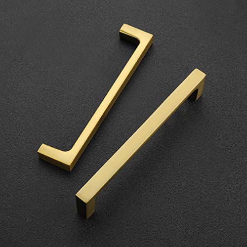 Ravinte Brushed Brass Solid Pulls Cabinet Handles 5 Inch 5 Pack - size: 5 Inch Hole Center