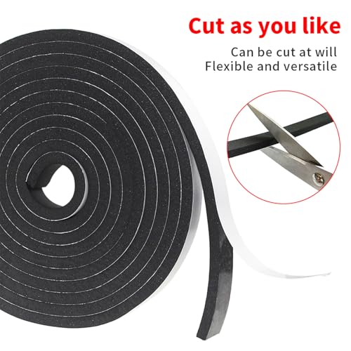 Foam Insulation Tape self Adhesive,1/2In x 1/4In x99Ft Weather Stripping for Doors and Windows,Sound Proof soundproofing Door Seal,Weatherstrip,Pipe Cooling, Air Conditioning Seal Strip - size: 1/2 in x 1/4 in x 99 ft