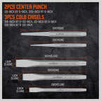 HORUSDY 16-Piece Punch and Chisel Set, Including Taper, Cold Chisels, Pin, Center (Pack of 2) - size: 16-Piece (Pack of 2)
