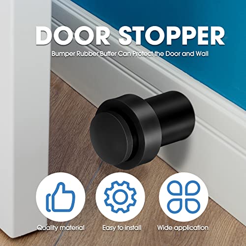 Chumia 20 Pcs Floor Mounted Door Stopper Stainless Steel,Black - color: Black