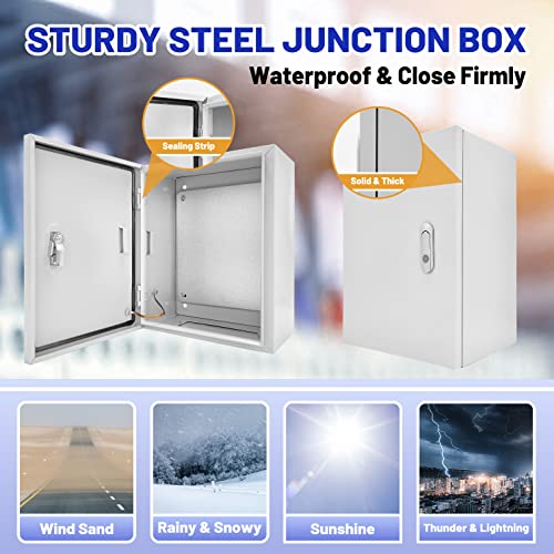 Electrical Junction Box 20x16x8, NEMA 4X IP66 Steel Enclosure Box - size: 20 x 16 x 8''