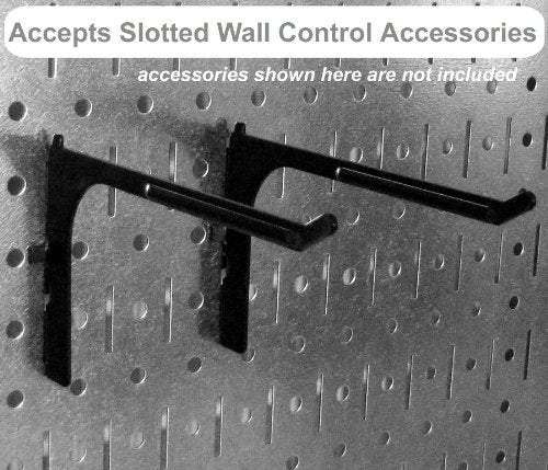 Wall Control Pegboard Rack Horizontal Metal Pegboard Garage Tool Storage Pack - Two 32-Inch Wide x 16-Inch Tall Easy To Install Peg Boards (Grey) - color: Grey