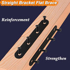 4.8" Black Flat Bracket Mending Plate Straight Brace,10 Pack - color: Black, size: 10 Pcs / 4.8 x 0.8 in