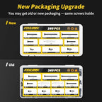 240PCS Wood Screws Assortment Kit, FIXLINK E-Coated Flat Head Screws Set - color: Black