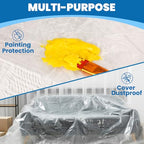 32 Pack Plastic Drop Cloth, 9 x 12 Feet Plastic Sheeting - color: 32p