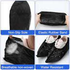 Vabean 1000 Pcs Disposable Shoe Cover Non Slip Dust Proof Boot Cover, Black - color: Black