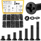 1320pcs M3 Flat Head Screws Assortment Kit, M3x4/6/8/10/12/16/20 mm - size: M3 1320pcs