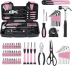 MARTCOLOR Pink Household Tool Set for Women with Storage Case, 58-Piece - color: Pink