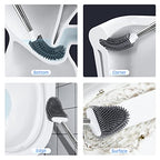 Sellemer Silicone Toilet Brush, Ventilation Slots Base Holder 4 Pack, White - color: White-4pcs