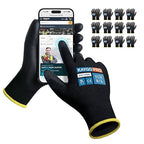 KAYGO Safety Work Gloves, PU Coated, 2-Finger Touchscreen, KG11P - color: Black (Touch Screen), size: Large