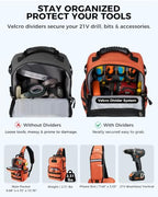 Electrician Tool Chest Bag, Tactical HVAC 3-Point Harness Orange - color: Orange