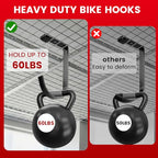 Bike Hooks for Garage Ceiling Mount Rack, Add on Storage Flat Hook, 8 Pack - color: Black-8Pack
