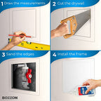 BOZZON Access Panel for Drywall - 12 x 12 in - Wall Hole Cover - Access Door - Plumbing Access Panel for Drywall - Heavy Durable Plastic White - size: 12 x 12
