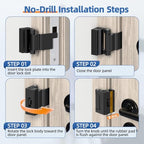 Portable Door Lock, Door Reinforcement Lock, Black-1PC