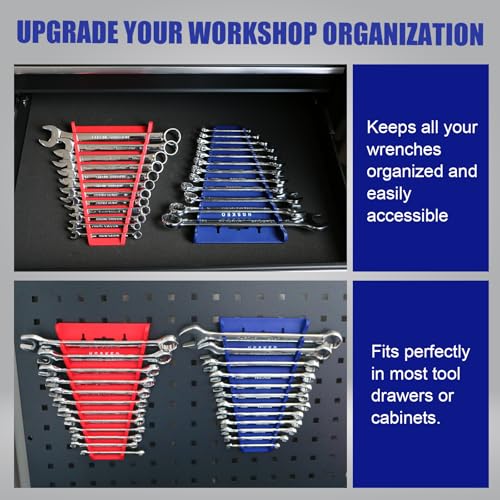 Magnetic Wrench Organizer (2-Pack, Red & Blue) - color: Red & Blue (2PC)