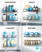 Nieifi Shower Caddy Adhesive, Shower Shelves, Shampoo Holder for Bathroom - color: Brown, size: 3 Pack
