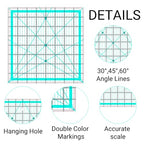 Quilting Rulers,5 Quilting Square Rulers(2.5",3.5",5", 6.5", 8") - color: Light Blue