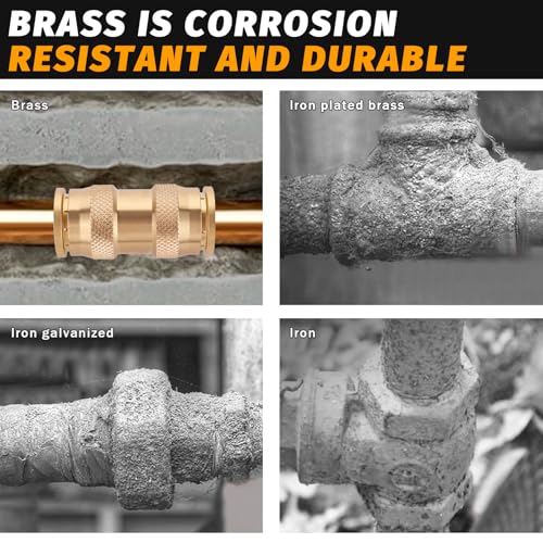 Brass DOT Quick Push to Connect, 3/4" Air Brake Union Push in - color: 2PCS DOT Push-to-Connect, size: 3/4" Od