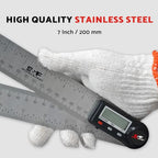 S&F STEAD & FAST Stainless Steel Digital Angle Finder Tool, 7 Inch / 200 mm - size: Full Size