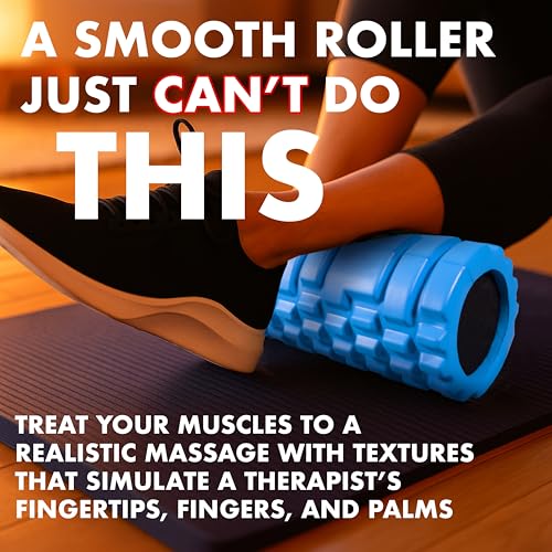 321 STRONG Patented 3-Zone Massage Roller, Medium Density for Exercise - color: Blue