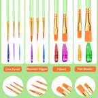 ESRICH 20PCS Paint Brushes, Paint Brush for Acrylic Painting - color: Green, size: 20