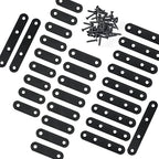108PCS 4Sizes Flat Metal Brace Brackets Mending Plates for Wood Stainless Steel Bracket Plate with Holes (46mm/56mm/76mm/96mm) YY001-B - color: Black, size: Flat style