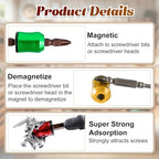 2Pcs Screwdriver Head Magnetic Ring, Strong Magnetic Screw Ring Set Removable Household Tool for Drills, Universal Bit Holder for Hex Screwdrivers & Power Bits (Red+Yellow)
