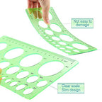 Angrox Geometric Drawings Templates Measuring Geometry Rulers 15 Pcs with 1 Pack File Bag for Design School Studying Office Building…