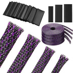 Tatuo 65.6 ft Braided Cable Sleeve Expandable Wire Sheathing (Purple) - color: Purple, size: 65.6 ft