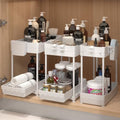Sevenblue 3-Pack 2-Tier Under Sink Organizers with Sliding Drawers - color: White, size: 14.8 Inch