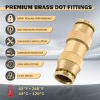 CheeMuii 23 Pcs Brass DOT Air Line Fittings with 1/4" & 3/8" DOT Air Hoses - size: 2ROLL-25PCS