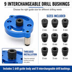 Self Centering Dowel Jig, Self Centering Doweling Jig Kit with 2/3/4/5/6/7/8/9/10mm Drill Bushings, Self Centering Drill Guide for Straight Holes, Dowel Drill Guide, Center Locator for Woodworking