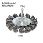 3PCS 3 Inch Knotted Wire Wheel Brushes Kit for Drill with 1/4-Inch Shank,Twist Brush Set Perfect for Rust Removal, Corrosion and Paint,Wire Wheels for Power-Operated Grinders (Pack of 2) - size: 3 inches (Pack of 2)