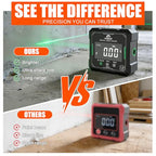 Digital Angle Finder with Green Laser, 4-side Magnetic Digital Laser Level - color: Green