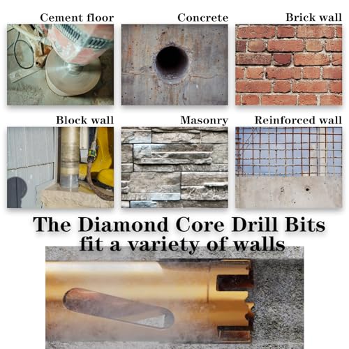 4" Dry Core Drill Bits 13in/330mm Drilling Depth，10mm Segment Height - size: 4 inches