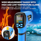 Infrared Thermometer Gun, -40℉ to 2192℉ Dual Laser Thermometer - color: Blue (-40℉~2192℉)