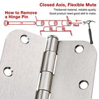 TDCHINGES Rounded Door Hinges Brushed Nickel 3.5 Inch 5/8" Radius 24 Pack - color: Satin Nickel-Rounded, size: 24 Pack