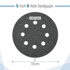 Bates Sanding Discs - 5 Inch 8 Hole, 100 Pack, Grits 60-2000, Hook and Loop, Round Sandpaper Discs - color: Black, size: 100 Pack, 60-2000 Grits