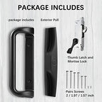 House Guard Sliding Patio Door Handle Set, Mortise Lock, 3-15/16", Black - color: Black