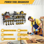 Power Tool Organizer Wall Mount, 350LBS Capacity, 3 Tier, 8 Drill Holders - size: 32.8" Width 3-Tier