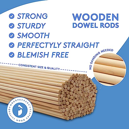 Dowel Rods Wood Sticks Wooden Dowel Rods - 1/2 x 48 Inch Unfinished Hardwood Sticks - for Crafts and DIYers - 25 Pieces by Woodpeckers - size: 1/2" x 48" Dowels