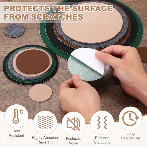 uxcell 6Pcs Lamp Base Felt, 3 Inch Dia 2mm Thick Adhesive Round Soft Felt Furniture Pads, Non-Slip Anti-Scratch Backed for Reading Light Table Lamp DIY Craft, Beige - color: Beige, size: 3 inch