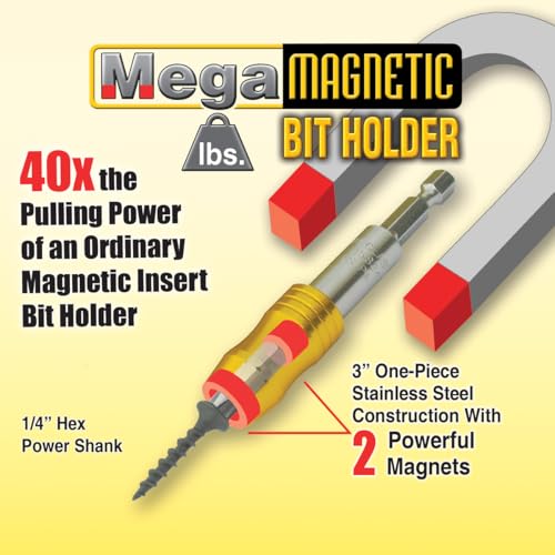 IVY Classic 44628 1/4 x 3" Mega-Magnetic Bit Holder, Impact Plus, 1/Card - size: 3" Bit Holder, 1-Card