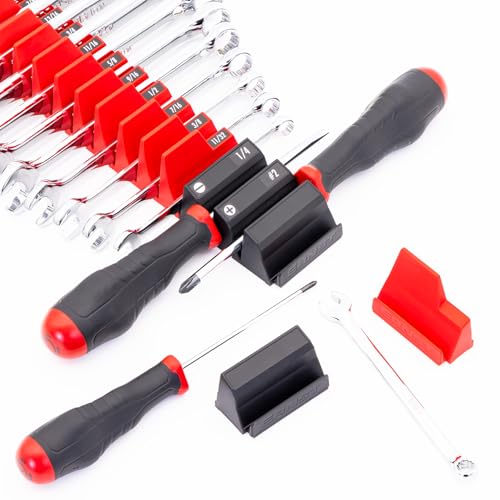 Ernst Manufacturing Screwdriver Pro - Modular Screwdriver Organizer for 13 Tools with Anti-Slip Base, Red - Made in the USA - size: 13-Tool