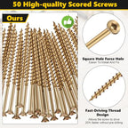 Dreyoo Squeaky Floor Repair Kit with 5 Tools and 50 Screws