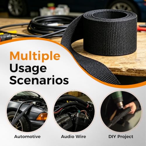 2:1 Ratio Automotive Heat Shrink Braided Sleeving 1/4''-26ft - size: 1/4"-26ft