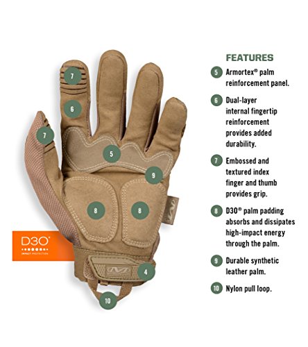 Mechanix Wear M-Pact Tactical Touchscreen Work Gloves Brown XX-Large - color: Brown, size: XX-Large