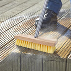 Floor Scrubber Brush, 52'' Long Handle Scrub Broom for Deck Cleaning - color: Yellow