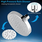 High Pressure Shower Head - 4.7“ Powerful Bathroom Pressure Boosting Rain Showerhead - Perfect Universal Replacement for Rainfall Shower Heads (Chrome) - style: 1 Pack Chrome