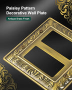 2-Pack Paisley Pattern Double Decorator Outlet Cover Plate - style: 2 Decorator 2PK
